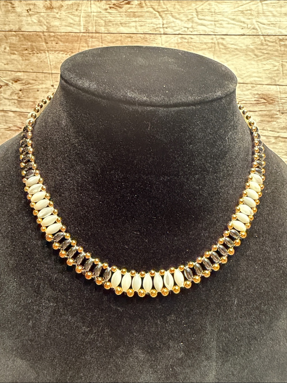 Vintage St. Petersburg stitch ladder collar necklace